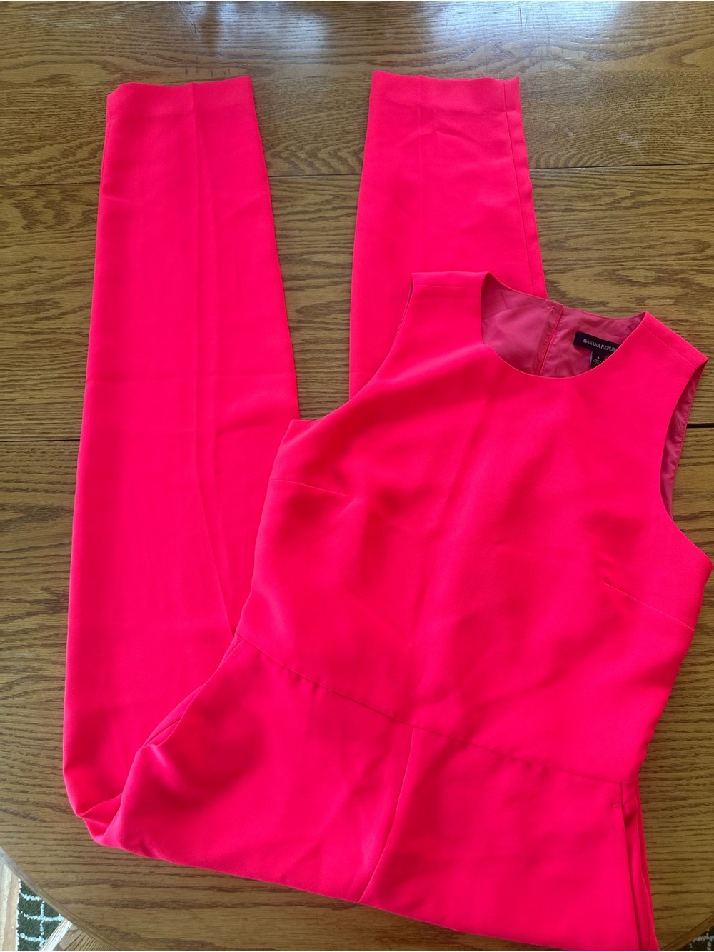 Banana Republic Hot Pink Sleeveless Tailored Jumpsuit Size 4